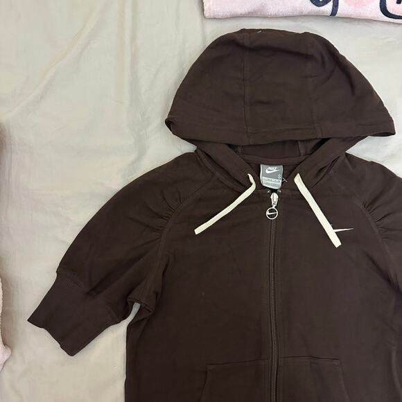 Nike Short Sleeve‎ Sweater Brown Full Zip Y2k Size Small Brand New - Picture 9 of 13